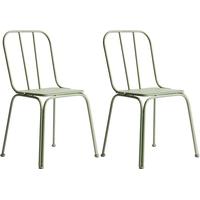 Downtown Cameo Green Iron Chair (Pair)