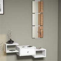 Dorado Wall Shelf with Mirror, White