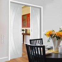 Double Pocket Salerno Primed Flush Door