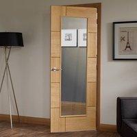 Door Set Kit, Ravenna Oak Door - Clear Safe Glass - Prefinished