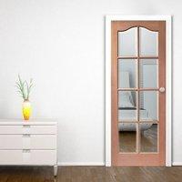 Door Set Kit, Hamlet Hardwood Mahogany Door - Bevelled Clear Safe Glass