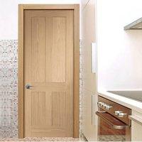 Door Set Kit, Victorian 4 Panelled Oak Shaker Door
