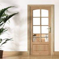 Door Set Kit, Worthing 8P Oak Door - Bevelled Clear Glass