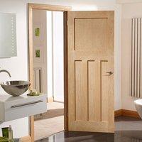 Door Set Kit, DX Oak Panelled Door - 1930\'s Style