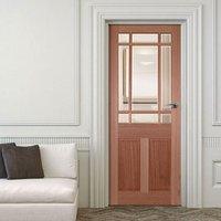 Door Set Kit, Downham Mahogany Door - Bevelled Clear Glass