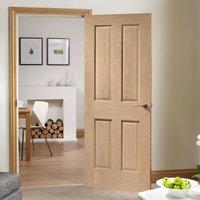 Door Set Kit, Victorian Oak 4 Panelled Door - No Raised Mouldings - Prefinished