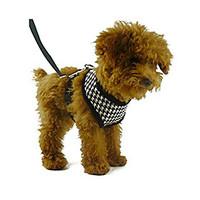 Dog Harness / Leash Adjustable/Retractable Red / Black Textile