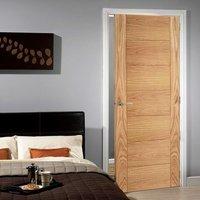 Door Set Kit, Carini 7P Oak Flush Door - Prefinished