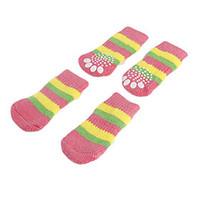 dog socks casualdaily keep warm winter springfall stripe pink cotton