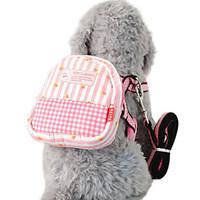 Dog Harness / Leash / Backpack Adjustable/Retractable Blue / Pink Textile