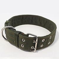 Dog Collar Adjustable/Retractable / Safety / Soft Solid Black / Green Fabric / Nylon