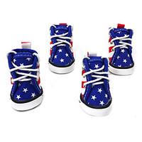 Dog Shoes Boots Cute Fashion Sports Color Block Blue