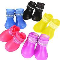 Dog Shoes Boots Waterproof Summer Spring/Fall Solid Red Yellow Blue Purple Black Rubber