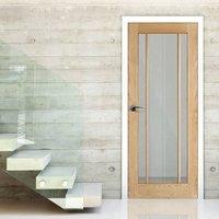 Door Set Kit, Lincoln Glazed Oak Door - Clear Safe Glass