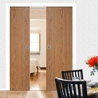 Double Pocket Sierra Flush Oak Door - Fully Prefinished