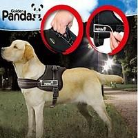 Dog Harness Adjustable/Retractable / Padded Red / Black Nylon