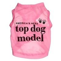 Dog / Cat Shirt / T-Shirt Pink Spring/Fall Letter Number