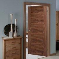 Door Set Kit, Vancouver Walnut 5P Flush Door - Prefinished