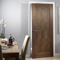 Door Set Kit, Porto Walnut 1 Panelled Door - Prefinished