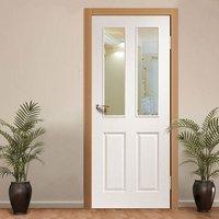 Door Set Kit, Victorian Door - Clear Safe Glass - Primed