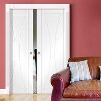 Double Pocket Verona Primed Flush Door