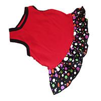 Dog Dress Red Dog Clothes Summer Polka Dots / Hearts Fashion