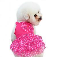Dog Dress Red / Yellow / Blue / Pink Dog Clothes Summer / Spring/Fall Bowknot / Polka Dots Fashion