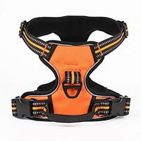 Dog Harness Adjustable/Retractable Solid Black Green Orange Nylon