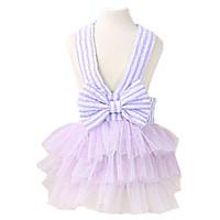 Dog Dress Blue / Purple / Pink Dog Clothes Summer / Spring/Fall Stripe / Bowknot Fashion