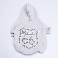 Dog Hoodie Gray Dog Clothes Winter Letter Number Casual/Daily Sports