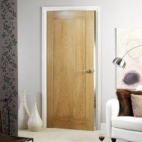 Door Set Kit, Porto Oak Veneered 1 Panelled Door - Prefinished