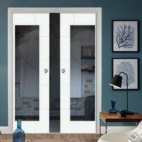 Double Pocket Ravenna Primed Door, Clear Safe Glass