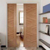 double pocket zeus walnut solid internal doors prefinished