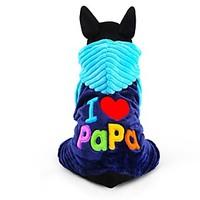 Dog Clothes/Jumpsuit Blue Rose Dog Clothes Winter Letter Number Cute Fashion Keep Warm