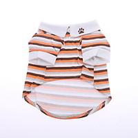 Dog Shirt / T-Shirt Orange Dog Clothes Summer Spring/Fall Stripe Casual/Daily