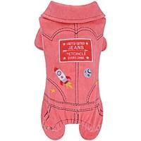 Dog Clothes/Jumpsuit Red Blue Dog Clothes Winter Letter Number Cute Fashion Keep Warm