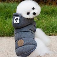 Dog Coat Hoodie Vest Dog Clothes Winter Spring/Fall Solid Fashion Keep Warm Gray Blue