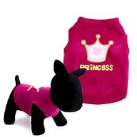 Dog Shirt / T-Shirt / Vest Red / Pink Dog Clothes Summer Tiaras Crowns Cute / Fashion