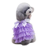 dog dress dog clothes summer lace cute wedding fashion purple pink lig ...