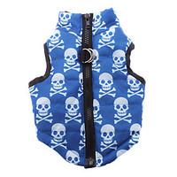 Dog Coat / Vest Blue Dog Clothes Winter Skulls