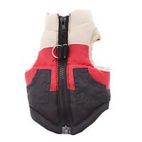 Dog Coat Vest Red Dog Clothes Winter Spring/Fall Color Block Classic Casual/Daily
