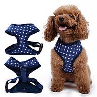 Dog Harness Adjustable/Retractable Stars Black / Green / Blue / Pink Fabric