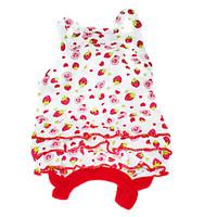 dog dress red dog clothes summer fruit