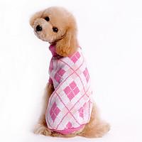 Dog Sweater Blue / White / Pink Dog Clothes Winter Plaid/Check