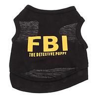 Dog Shirt / T-Shirt Yellow / Black Dog Clothes Summer Police/Military / Letter Number Holiday / Fashion