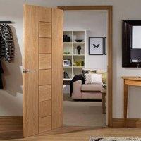 Door Set Kit, Messina Oak Flush Door - Prefinished