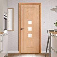 door set kit altino oak door clear safe glass prefinished