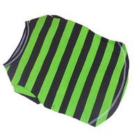 Dog Shirt / T-Shirt Green Dog Clothes Summer Stripe