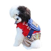 Dog Clothes/Jumpsuit Red / Green Dog Clothes Winter / Spring/Fall Letter Number Fashion / Keep Warm