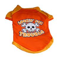 Dog Shirt / T-Shirt Orange Dog Clothes Summer Skulls